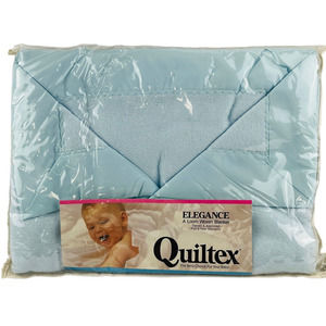 Vintage Quiltex Baby Boy Elegance Loom Woven Blanket Blue Acrylic Soft Old Stock